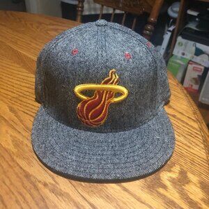 Miami Heat Adidas M146Z Wool Flat Bill Hat OSFA